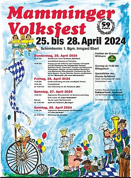 Banner Volksfest Radfahrverein Isarstrand Mamming vom 25.04.-28.04.2024