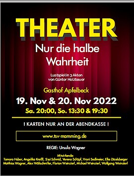 Banner Theateraufführung "Nur die halbe Wahrheit"