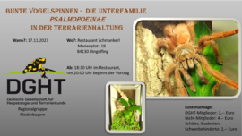 Banner Bunte Vogelspinnen - Die Unterfamilie Psalmopoeinae in der Terrarienhaltung